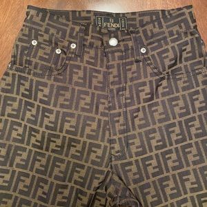 Vintage 90s Fendi Zucca FF Monogram Dress Pants.